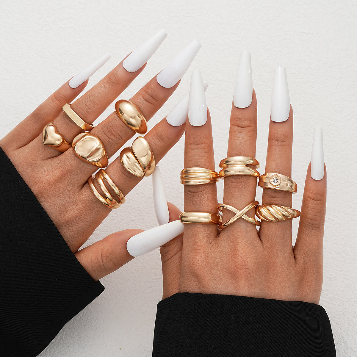 Tapping Pattern Opening Wide Ring Suit