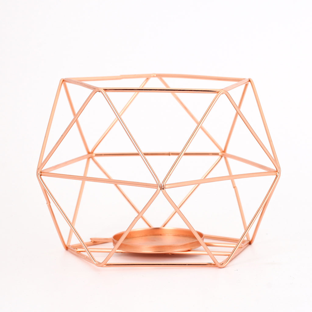 Pentagon Christmas Wrought Iron Geometric Electroplating Candle Holder