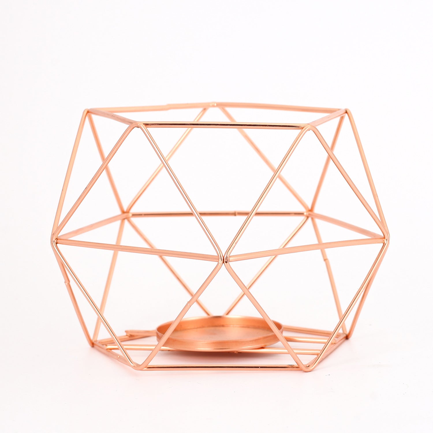 Pentagon Christmas Wrought Iron Geometric Electroplating Candle Holder