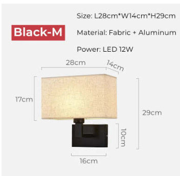 Hotel Study Chinese Creative Fabric Wall Lamp