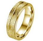 Stainless Steel Statement Ring Set Round Zircon Gold Women's Hand Jewelry