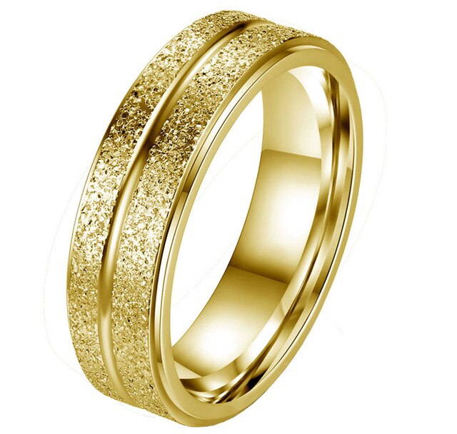 Stainless Steel Statement Ring Set Round Zircon Gold Women's Hand Jewelry