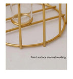 Gold Wrought Iron Vase Photo Shooting Decoration