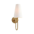French Style Bedroom Bedside Copper Linen Wall Lamp