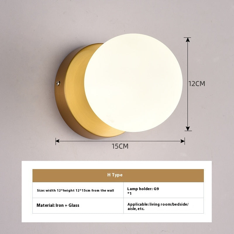 Modern Minimalist Glass Wall Bedroom Bedside Lamp