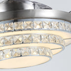 Simple Frequency Conversion Crystal Ceiling Fan Lamp