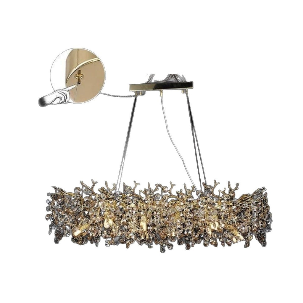 Luxury Crystal Simplicity French Atmosphere Restaurant Branch Chandelier