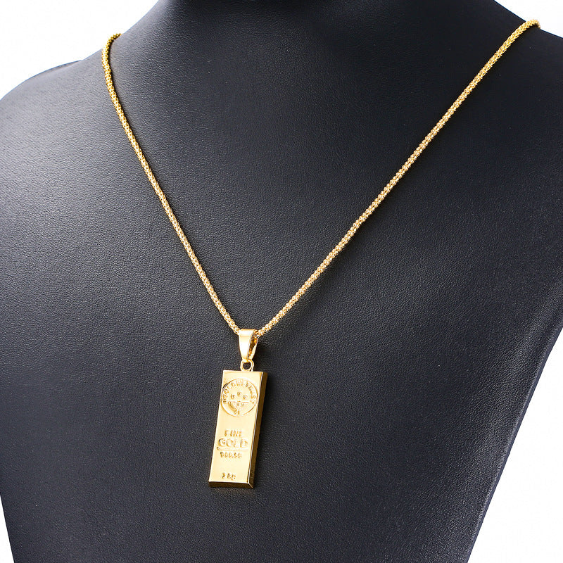 Fashion Gold Bar Pendant Necklace