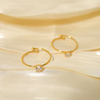 Ultra-fine Micro-inlaid Adjustable Ring Stainless Steel Plated 18K Gold