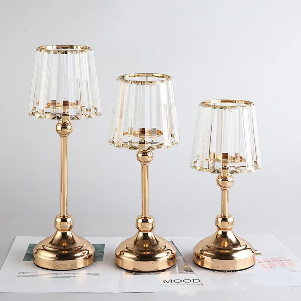 European Crystal Glass Candle Holder, Romantic Wedding, Home, Living Room, Meal
