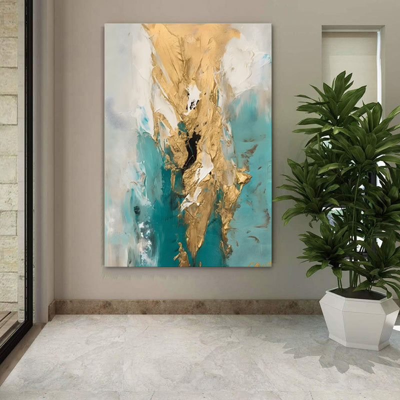 Handmade Oil Painting Canvas Wall Art Decoration Modern Abstract Gold Artwork Room Aesthetic For Home Decor Rolled Frameless Unstretched Painting
