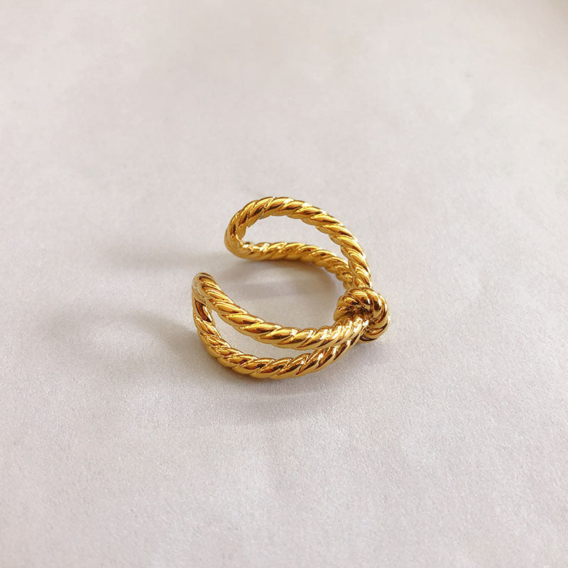 18K Gold Plated Knot Adjustable Ring