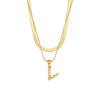 Fiona Layered Gold Initial Letter Necklace