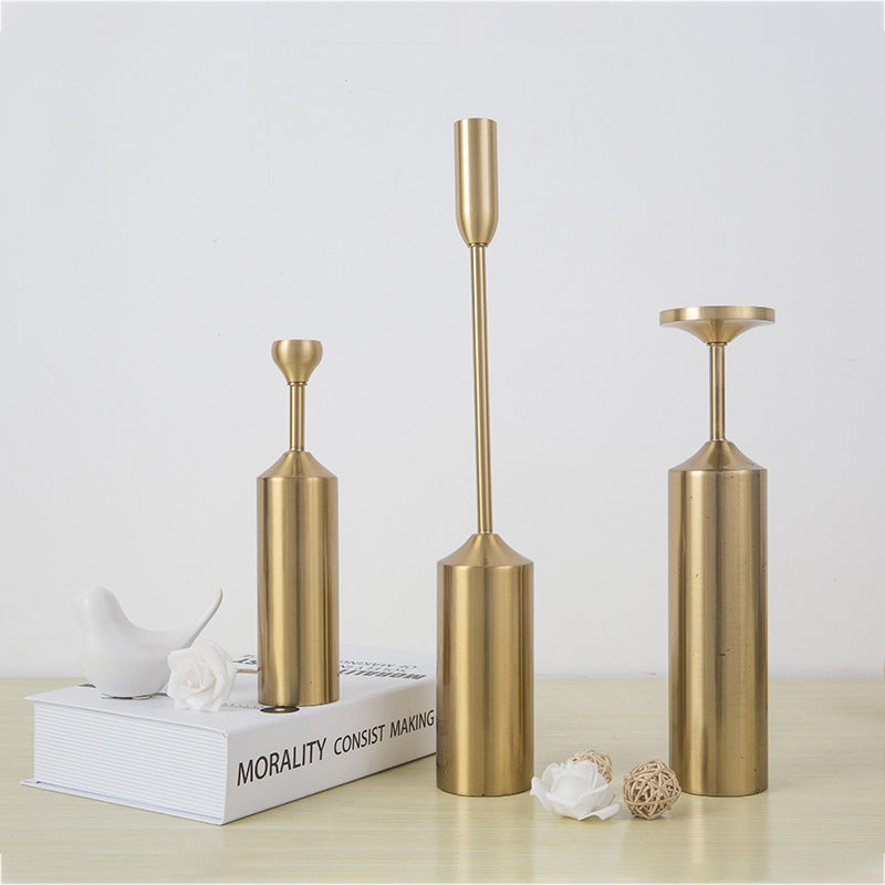 Vintage Copper Color Candle Holder European Style Home Decoration