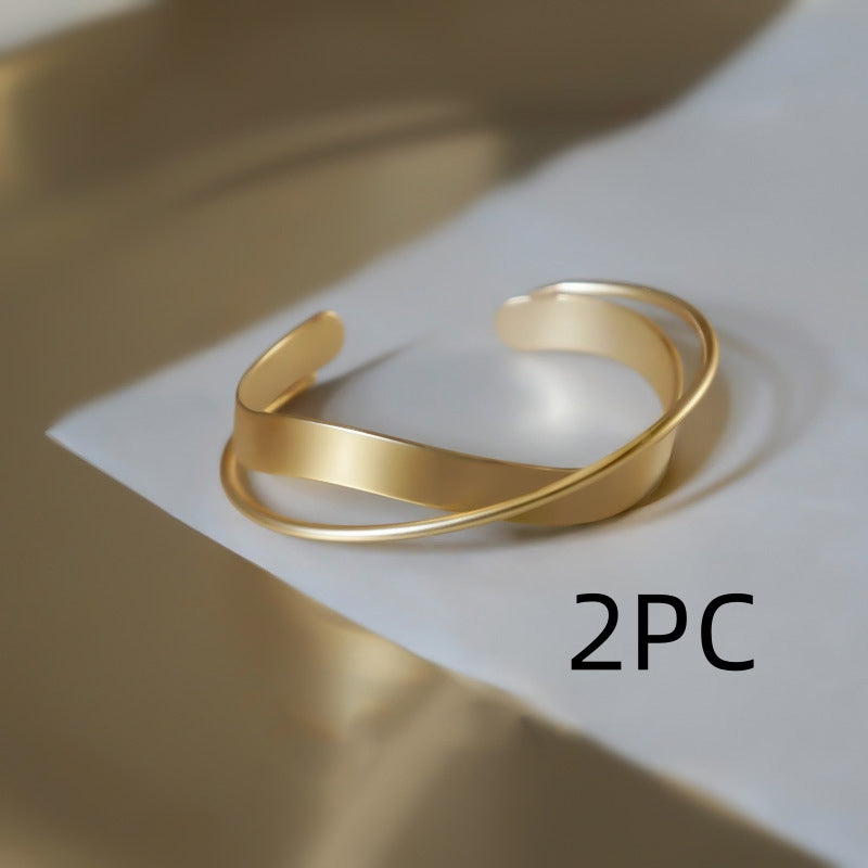 Geometric Cross Bangle Bracelet