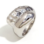 Stainless Steel 18K Gold Plating Bread Love Beating Pattern Signet Ring