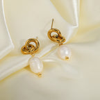 Women's Fashion Gold-plated Stainless Steel Chain Drop Earrings