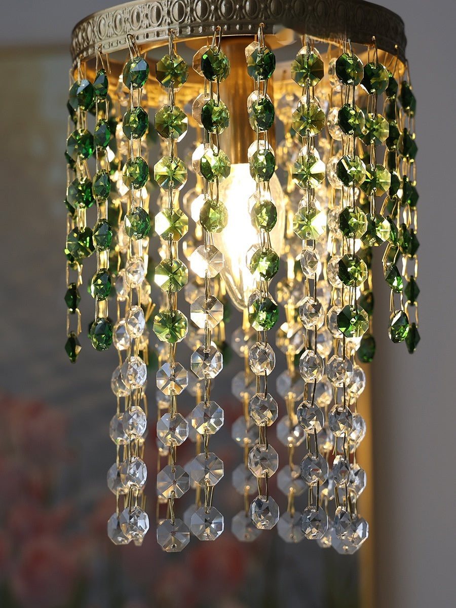 Retro Green Glacier Bedside Crystal Small Droplight