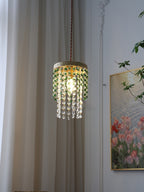 Retro Green Glacier Bedside Crystal Small Droplight