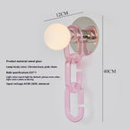 Simple Glass Ball Bedroom Bedside Lamp Creative Chain Wall Lamp