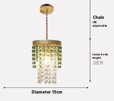 Retro Green Glacier Bedside Crystal Small Droplight