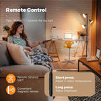 Living Room Bedroom Study Workbench Adjustable Floor Lamp LED Remote Control Rotatable