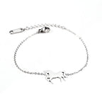 Fashion Gold Stainless Steel Unicorn Horse Charm Bracelet Dainty Silver Chain Bracelets For Women Girls Jewelry Gift