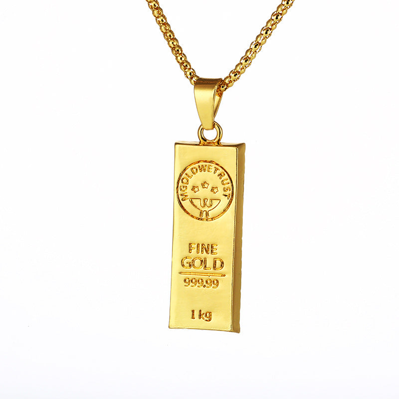 Fashion Gold Bar Pendant Necklace