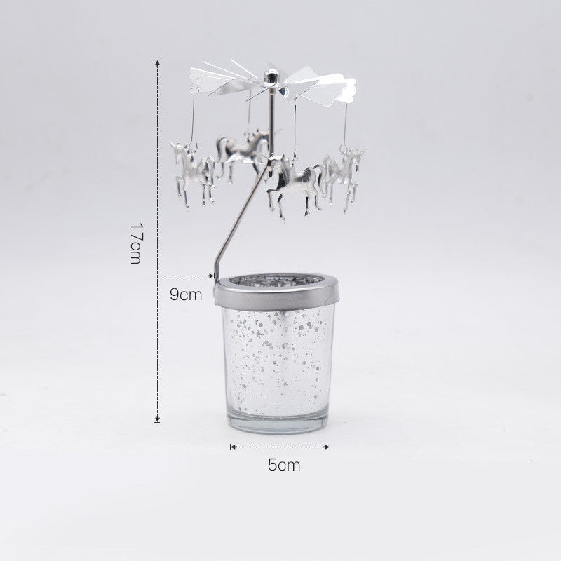 Ins European Style Walking Light Rotating Candle Holder