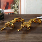 New Golden Leopard Statue, Resin Modern Sculpture Animal Home Decoration