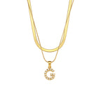 Fiona Layered Gold Initial Letter Necklace