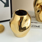 Gold Simple Ceramic Vase Home Flower Arrangement Ornaments