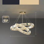 Light Luxury Crystal Living Room Chandelier Postmodern Round Stainless Steel