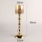 Crystal Candle Holder Creative Decoration Restaurant Metal Glass