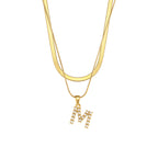 Fiona Layered Gold Initial Letter Necklace