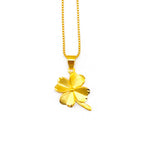 Gold Pendant Simple Grass Necklace
