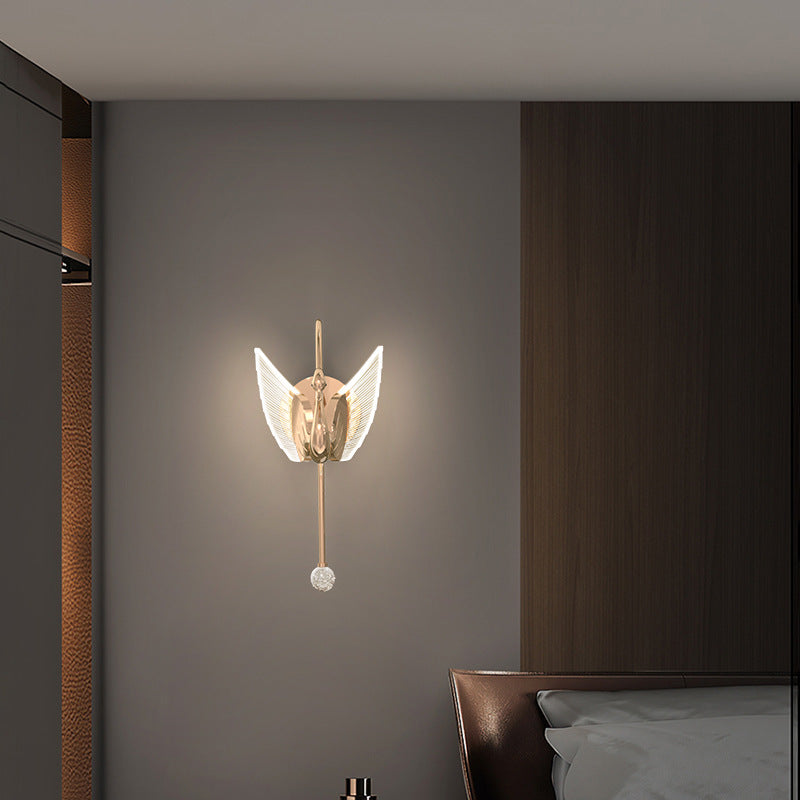 Modern Minimalist Swan Bedroom Bedside Wall Lamp