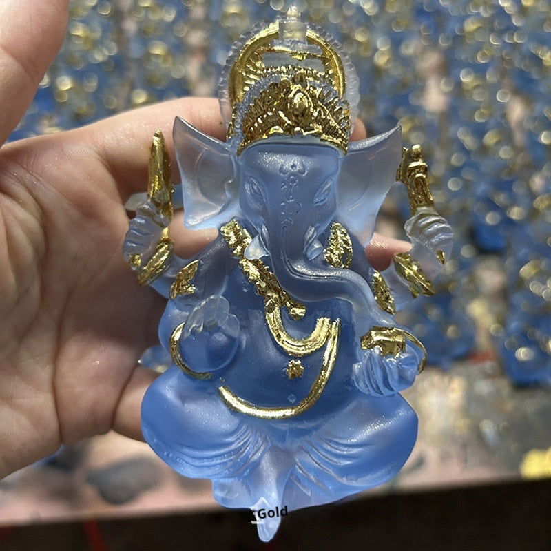Glass Resin Southeast Asia Buddha Statue Ganesh Home Desktop Furnishings Decoration