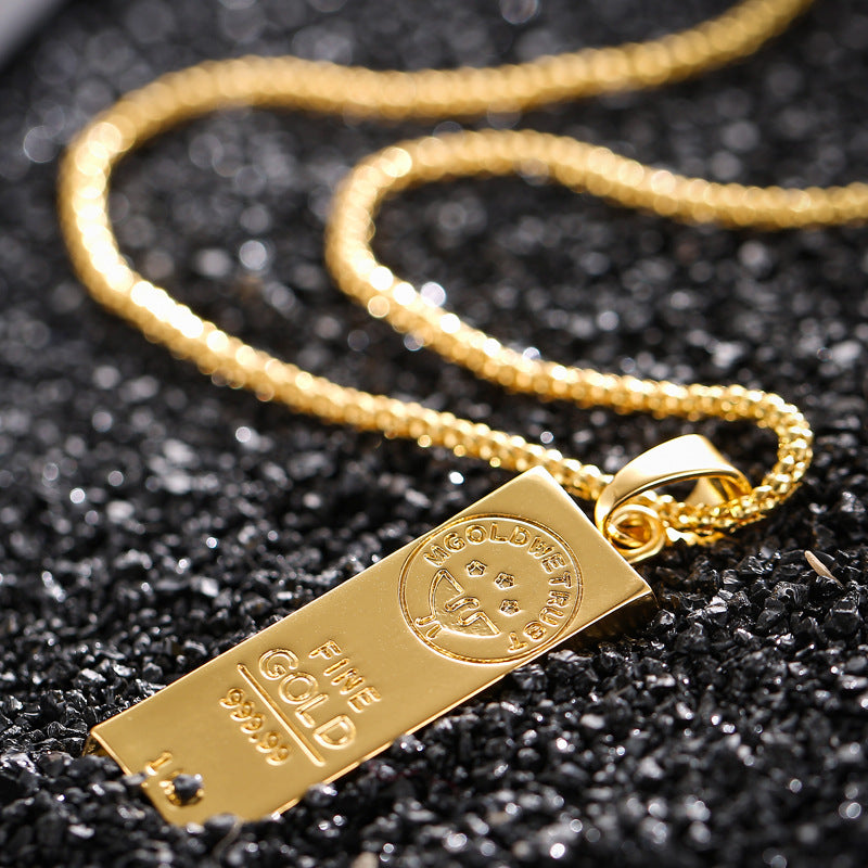 Fashion Gold Bar Pendant Necklace