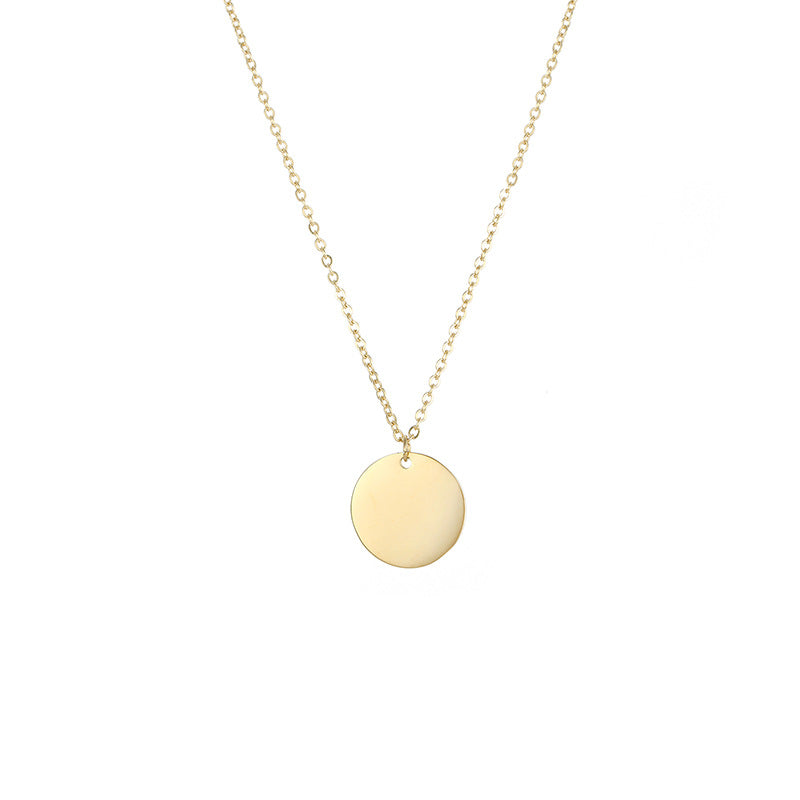 Gold Circular Double Layered Pendant Necklace