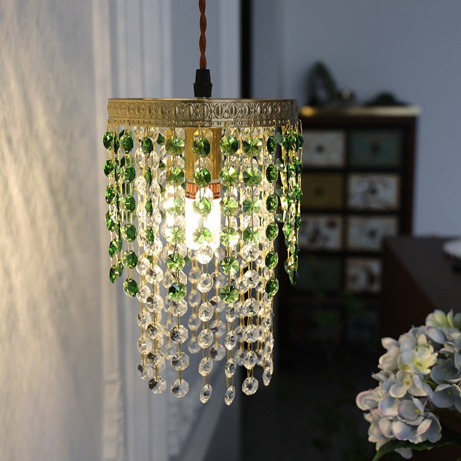 Retro Green Glacier Bedside Crystal Small Droplight