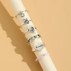 Creative Flower Chain Letter Love Ring