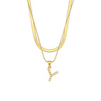 Fiona Layered Gold Initial Letter Necklace