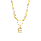 Fiona Layered Gold Initial Letter Necklace