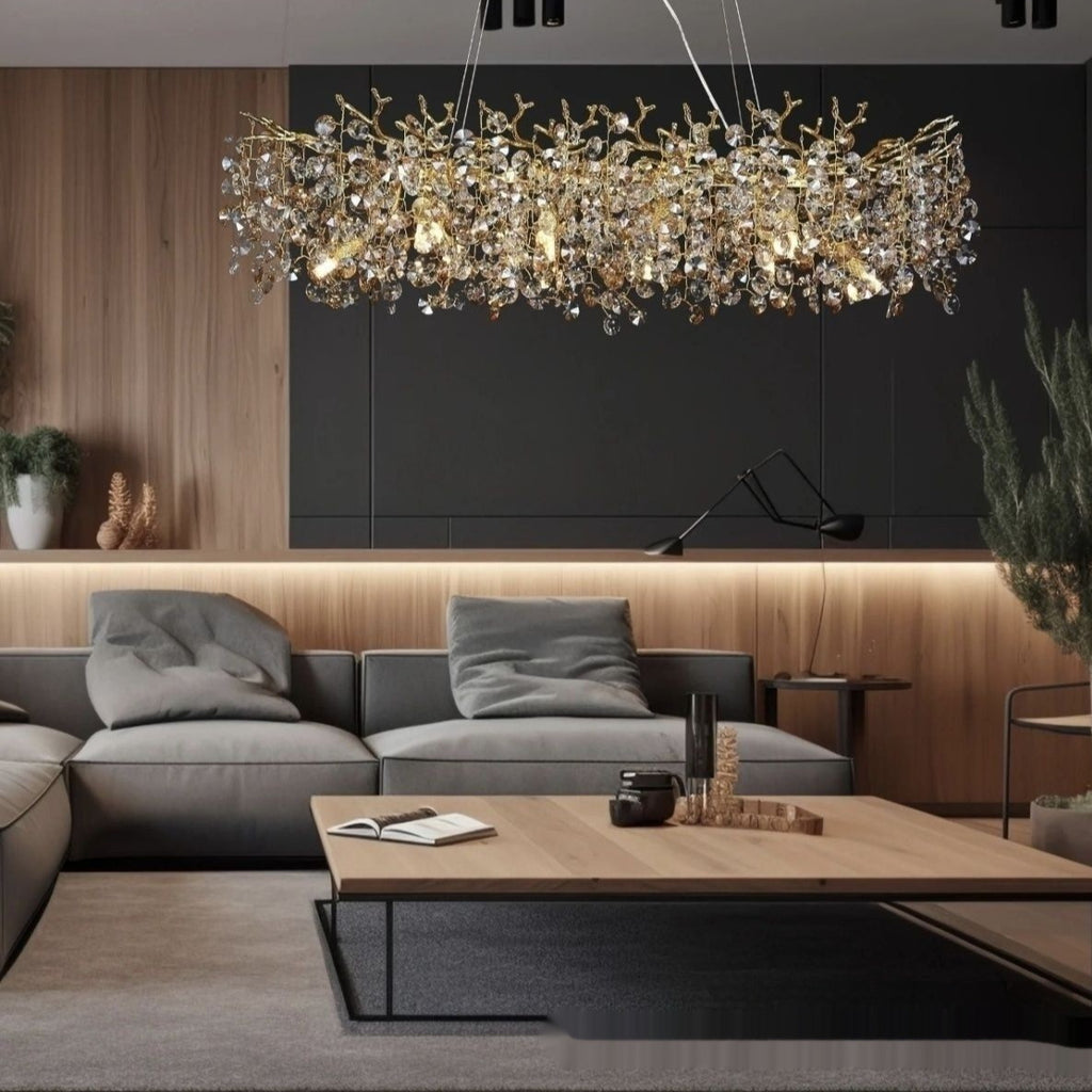 Luxury Crystal Simplicity French Atmosphere Restaurant Branch Chandelier