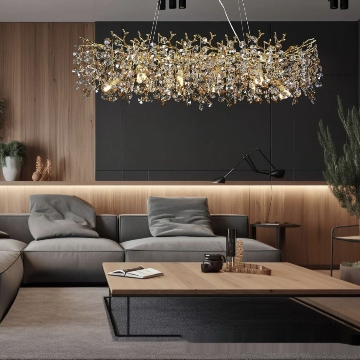 Luxury Crystal Simplicity French Atmosphere Restaurant Branch Chandelier