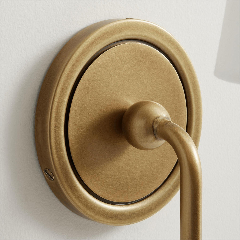 French Style Bedroom Bedside Copper Linen Wall Lamp