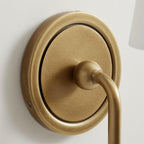 French Style Bedroom Bedside Copper Linen Wall Lamp