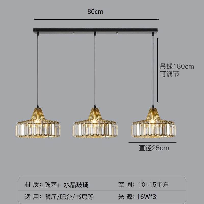 Simple Modern Light Luxury Crystal Creative Sun Lamp Bedroom Bedside Small Droplight