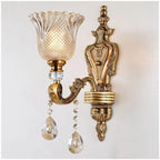 Living Room Bedroom Bedside Corridor Aisle Retro Crystal Glass Wall Lamp